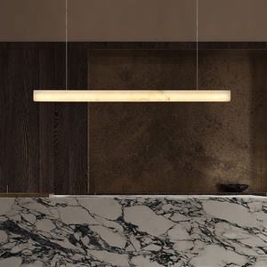 Lampade a Sospensione Lineari Minimaliste in Marmo per Cucina, Bar e Ristorante, Lampadario in Alabastro per Tavolo da Pranzo - Product Image 4