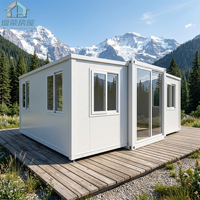 Maison conteneur pliable de 20 pieds, espace de vie préfabriqué pour villa familiale, dortoir, résidence temporaire à distance ou dans un jardin.