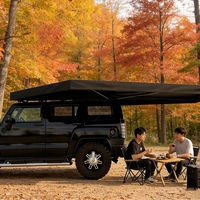 Tente de voiture hexagonale à ouverture rapide à double poteau 270 degrés en forme d'éventail pour camping en plein air, tente de voyage autonome, auvent pare-soleil