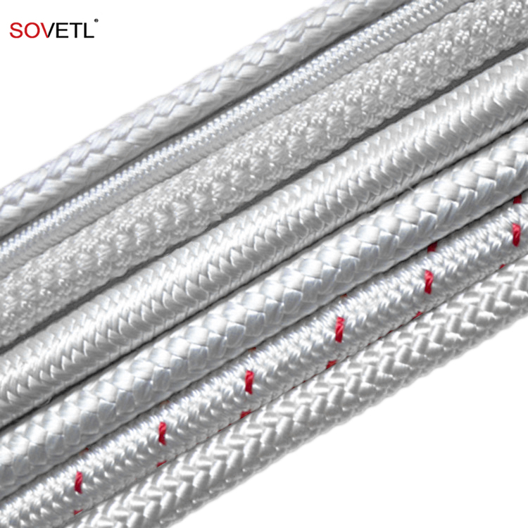 Пользовательские UHMPWE веревка белого цвета высокопрочный шнур растягивающее усилие двойной плетеный Uhmwpe веревка