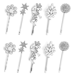 Femmes diamant incrusté épingles à cheveux en gros tournesol étoile <span class=keywords><strong>feuille</strong></span> <span class=keywords><strong>pince</strong></span> ensemble perle alliage bijoux placage traitement <span class=keywords><strong>pour</strong></span> les fêtes - Product Image 2