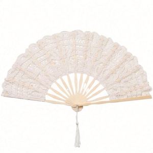 Abanicos Plegables de Gasa de Alta Calidad con Diseño de Dragón Bordado Chino de 23*42cm, Coloridos, con Borlas, Portátiles, para Recuerdos de Boda - Product Image 5