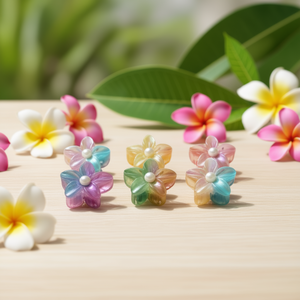 Fermaglio per capelli Pearl Frangipani da 8 cm con design floreale colorato per donne e ragazze - Product Image 3