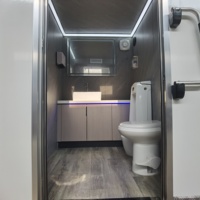 Cabine de douche VIP moderne de luxe, toilettes portables écologiques, remorque de toilettes à 2 stations, toilettes de camping pour festivals et camping