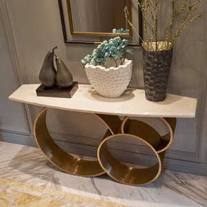 NOVA meubles de salon <span class=keywords><strong>d</strong></span>'hôtel de luxe dessus en marbre tables <span class=keywords><strong>console</strong></span> <span class=keywords><strong>d</strong></span>'<span class=keywords><strong>entrée</strong></span> de couloir table <span class=keywords><strong>d</strong></span>'<span class=keywords><strong>entrée</strong></span> <span class=keywords><strong>console</strong></span> <span class=keywords><strong>dorée</strong></span> - Product Image 3