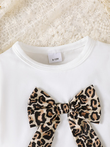 Set Estivo per Bambine: Camicia a Maniche Corte con Stampa Leopardata e Pantaloncini in Cotone, <span class=keywords><strong>Abbigliamento</strong></span> Casual per Bambini - Product Image 4