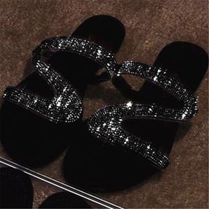 Nuove <span class=keywords><strong>scarpe</strong></span> basse da donna con strass da esterno alla moda da donna sandali a fondo piatto <span class=keywords><strong>in</strong></span> <span class=keywords><strong>pantofole</strong></span> da donna taglie forti estive - Product Image 3