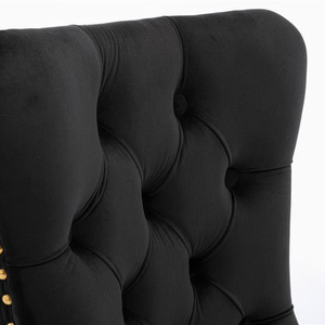 DB Furniture Collection Modern High-End Tufted Dining <b>Chair</b> Solid Wood Contemporary Velvet <b>Upholstered</b> Golden Stainless - Product Image 6