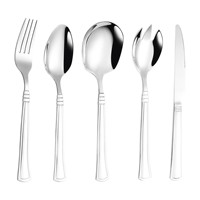 Ensemble de couverts occidentaux en acier inoxydable pour hôtel, couteau à steak, fourchette, cuillère, vaisselle occidentale haut de gamme pour la maison et l'hôtel