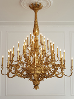 Lámpara colgante de latón macizo para Hotel, candelabro de alta gama personalizado, Estilo Vintage, para vestíbulo, Villa