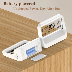 Sáng Tạo LCD Sinh Viên Máy Tính Để Bàn Im Lặng Báo Động Trong Suốt Hiển Thị Thời Tiết Nhiệt Độ Độ Ẩm Đồng Hồ Kỹ Thuật Số Cho Phòng Ngủ - Product Image 6