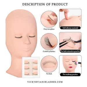 Factory wholesale practice lash mannequin headeyelid