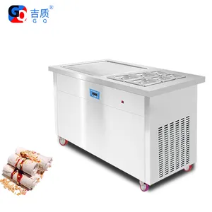 Rolo de máquina de iogurte congelado GQ-PF1S-6C, rolo de máquina de gelo fritar, sorvete, máquina em qatar, rolo de gelado, bandeja, máquina