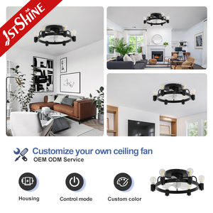 1stshine Ventilateur de plafond Lumière CE Elegant Noir encastré 19 pouces Petit ventilateur de plafond avec lumière - Product Image 4