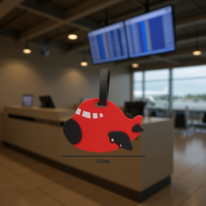 Étiquette à bagages HB Sport, design avion rouge, 12 cm, accessoire de voyage - Product Image 2