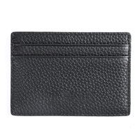Dompet Kartu ID Kulit Asli Buatan Tangan Mewah dengan Logo Kustom, MOQ Rendah, Penutup Kartu Kredit Tipis Tanpa Kancing, 30mm