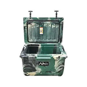 AHIC便携式滚塑冰柜yety野营冷藏箱彩色滚塑迷彩冷藏箱PE冰柜