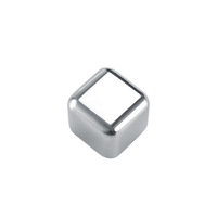 Pierres à whisky réutilisables en acier inoxydable 304 avec logo personnalisé, écologiques, certifiées CE, accessoires de bar en stock