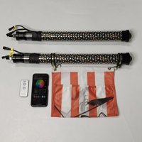 Super Lumineux 2 pièces 2FT Dream Color Fat LED Whip Light 40W Laser Beam App Remote Control Waterproof Off Road Buggy Antenna Lamp