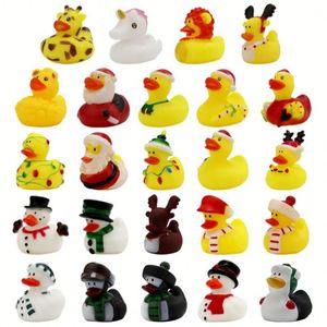 2 Inch Batch Printed Customized PVC Christmas Rubber Duck Shaped Bathtub <b>Bath</b> Toys Featuring Pattern Designs - Product Image 5