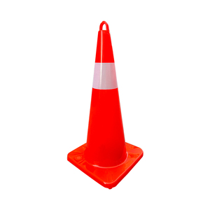 PVC Safety Traffic <b>Cone</b> 700mm 28 Inch Built‑in Handle High Reflection Warning <b>Cone</b> For Street <b>Road</b> Use - Product Image 1