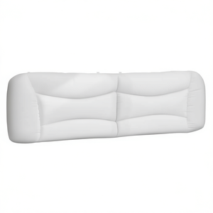 Cojín de Cabecera de Piel Sintética Blanca de 76 Pulgadas de Ancho, Fibra PP, Almohada Ergonómica para Lectura en Cama - Product Image 1