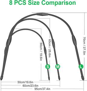 Support d'arche de jardin personnalisé en usine support en forme de U revêtu de plastique cerceaux de jardin pour couverture support de maison de lit de jardin - Product Image 5