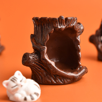 Breloques en résine chat endormi dans un trou d'arbre mignon pour la décoration DIY avec colle crème, ornements, accessoires de micro-scènes