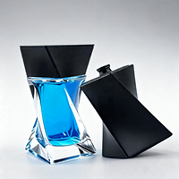 Flacon de parfum en verre de luxe de 75 ml, nouveau design, emballage transparent, flacon de parfum pour homme, flacon vaporisateur de parfum