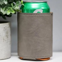 Manchon isotherme en cuir PU écologique, durable, imperméable, grande capacité, pour canettes de bière 330 ml, avec logo personnalisé, design vintage