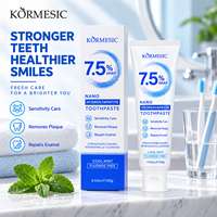 KORMESIC Dentifrice réparateur à l'hydroxyapatite nano pour dents sensibles, sans fluor, élimination de la plaque dentaire, vente en gros, étiquette privée personnalisée