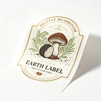 Étiquettes personnalisées en rouleau avec dorure à chaud, autocollantes, pour l'emballage de pots de champignons truffes et de produits culinaires français, impression d'étiquettes alimentaires