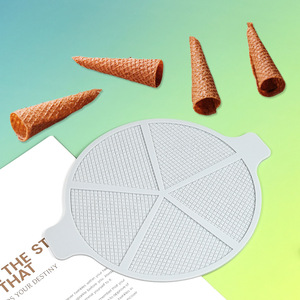 Moule à gaufres en silicone motif cornet de crème glacée, tapis en dentelle, outil de décoration de desserts à démoulage facile - Product Image 1