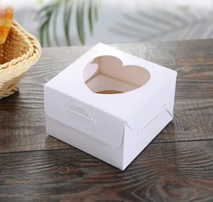 Großhandel benutzerdefinierte transparente Kraftpapier Cupcake-Schachteln Eierte & Bäckerei Nachtisch-Verpackung für Ordner Brot und Plätzchen Aufbewahrung