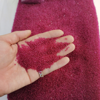 Perles de corindon rouge n ° 5 en synthétique, boule de rubis, petites pierres précieuses, vente en gros, taille 3mm 4mm