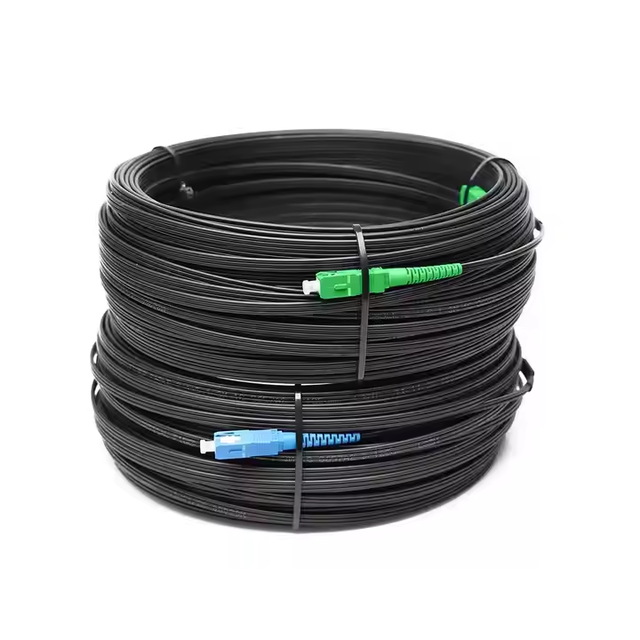 Indoor & Outdoor FTTH Drop Cable LC-SC Connector 1-Core Fiber Optic Patch Cord 100m-500m Range for Communication Applications