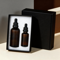 Flacon compte-gouttes vide en verre pour huiles essentielles 15ml 20ml 30ml, petit flacon échantillon givré ambré avec boîte personnalisée