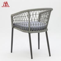 Açık yemek lüks Set 6 oturma Modern veranda mobilya Cafe Bistro restoran bahçe açık alan yemek seti halatlar sandalye