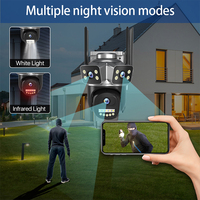 Caméra CCTV Wistino extérieure à trois objectifs 9MP Ultra HD Pixel via WiFi V380pro PTZ