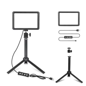 Lampu Fill Fotografi LED, dengan Tripod Dapat Diredupkan, Panel, Lampu Video untuk Youtube Studio Foto