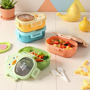 Boîte à lunch isotherme en acier inoxydable <span class=keywords><strong>de</strong></span> 900 ml, durable, motif dessin animé, pour enfants, compatible micro-ondes, avec couverts, pour l'école - Product Image 2