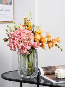 Vas bunga mewah ruang makan hadiah cantik seni hijau kustom desain terbaru untuk dekorasi rumah