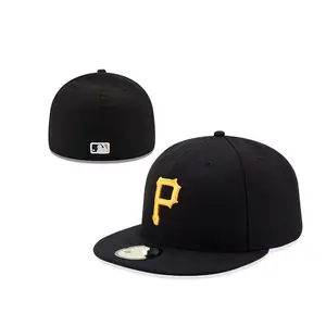 Yapış geri siyah örgü Hip hop Flex Fit beyzbol yeni kap nakış özel dönemi monte flip silindir şapka 3d işlenmiş şapka