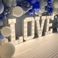 4ft Géant Lumière Lettre Chapiteau Lettres Et Numéro Signe Pour La Fête D'anniversaire Célébration Décoration Avec Transformateur Alimentation