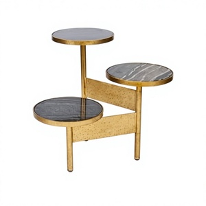 Modern Brass Frame Marble Top <b>Nesting</b> Coffee <b>Table</b> Contemporary Living Room Furniture Home decor furniture center <b>table</b> - Product Image 3