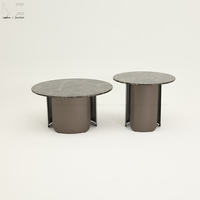 Table basse de luxe d'or de dessus de marbre de table basse de style moderne d'hôtel de salon avec la base d'acier inoxydable