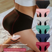 Culotte menstruelle sans serviette hygiénique, prix usine OEM, 4 couches anti-fuite, côtelée, pour la récupération post-partum