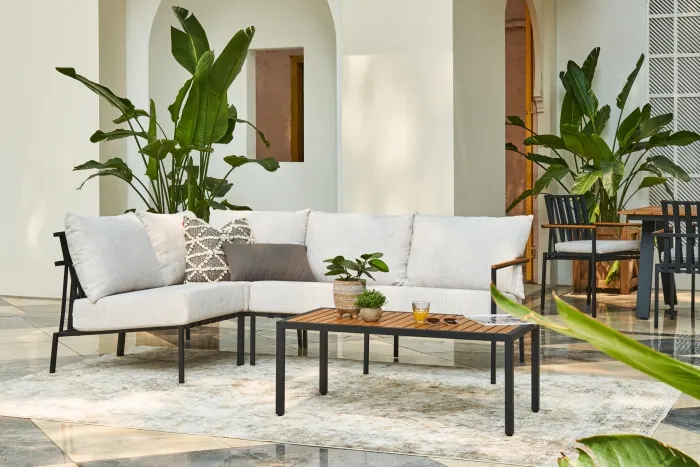 L shape sectional sofa set interior furniture modern living room sofa with ottoman