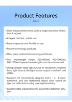 Sistema de Reflectancia Esférica Integrado 250-1700nm, Medición Personalizada de 0-100% en <1s para Películas de Pigmento de Silicio, Telas y Muestras Bioquímicas