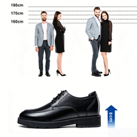 Chaussures Derby en Cuir de Vachette Faites à la Main, Vente en Gros Usine, Personnalisées, pour Hommes, Rehaussantes, pour Bureau et Carrière, Toutes Saisons, 8CM, Chaussures Derby de Mariage
